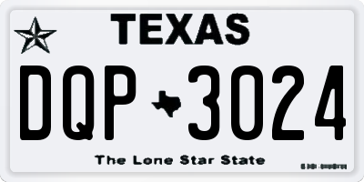 TX license plate DQP3024