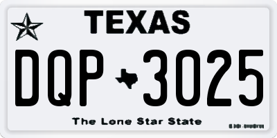 TX license plate DQP3025