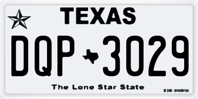 TX license plate DQP3029