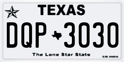 TX license plate DQP3030