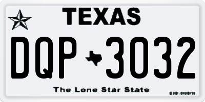 TX license plate DQP3032