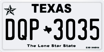 TX license plate DQP3035