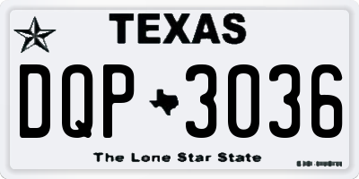TX license plate DQP3036