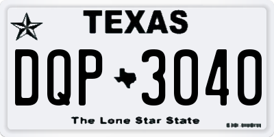 TX license plate DQP3040