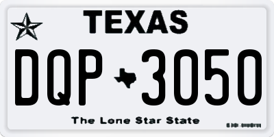 TX license plate DQP3050