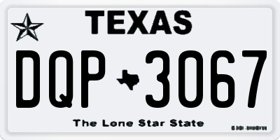 TX license plate DQP3067