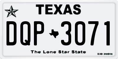 TX license plate DQP3071