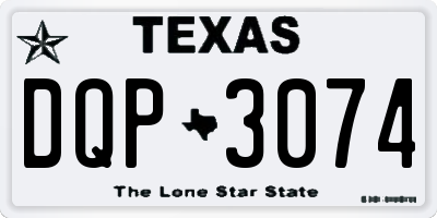 TX license plate DQP3074