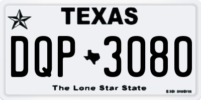 TX license plate DQP3080