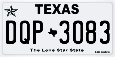 TX license plate DQP3083