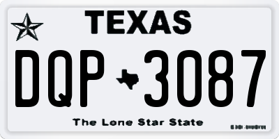 TX license plate DQP3087