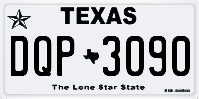 TX license plate DQP3090