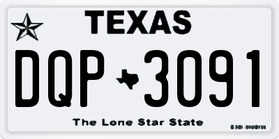 TX license plate DQP3091