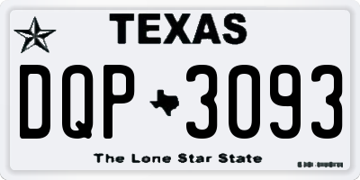 TX license plate DQP3093