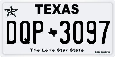 TX license plate DQP3097