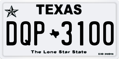 TX license plate DQP3100