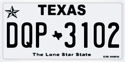TX license plate DQP3102