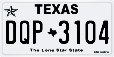 TX license plate DQP3104