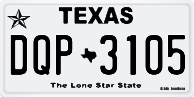 TX license plate DQP3105