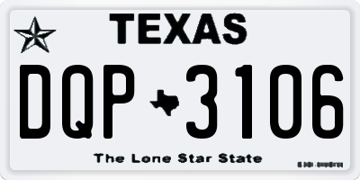TX license plate DQP3106