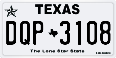 TX license plate DQP3108