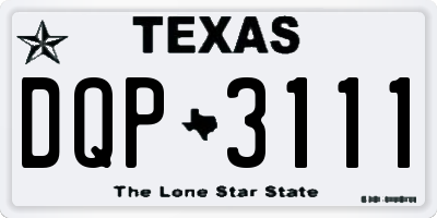 TX license plate DQP3111