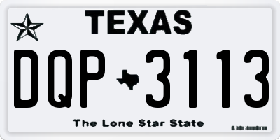 TX license plate DQP3113