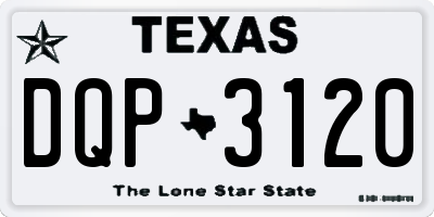 TX license plate DQP3120