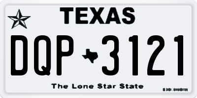 TX license plate DQP3121
