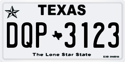 TX license plate DQP3123