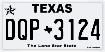 TX license plate DQP3124