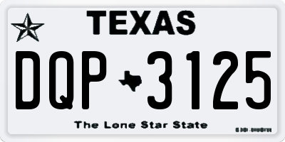 TX license plate DQP3125