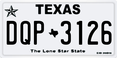 TX license plate DQP3126