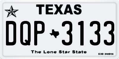 TX license plate DQP3133