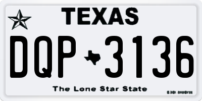 TX license plate DQP3136