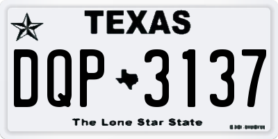 TX license plate DQP3137