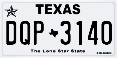 TX license plate DQP3140