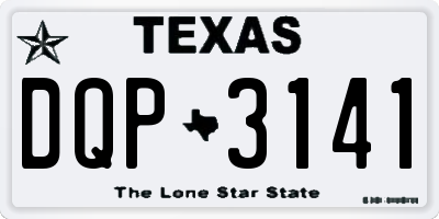 TX license plate DQP3141