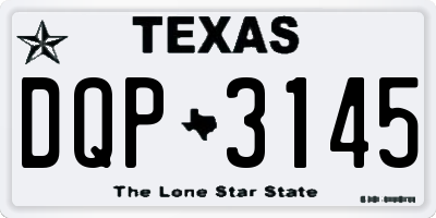 TX license plate DQP3145