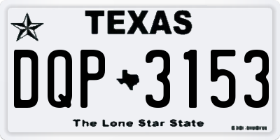 TX license plate DQP3153