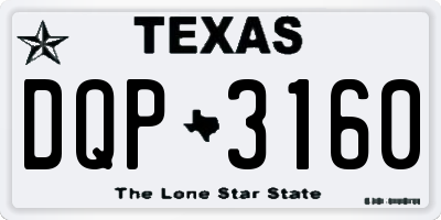 TX license plate DQP3160
