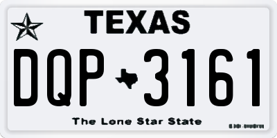 TX license plate DQP3161