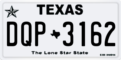 TX license plate DQP3162