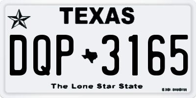 TX license plate DQP3165