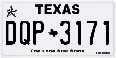 TX license plate DQP3171