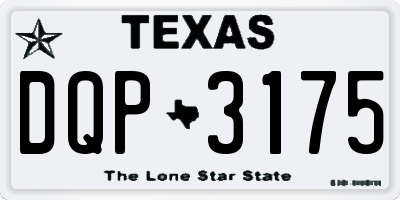 TX license plate DQP3175