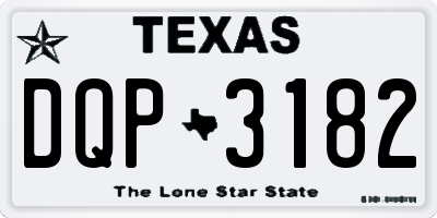 TX license plate DQP3182