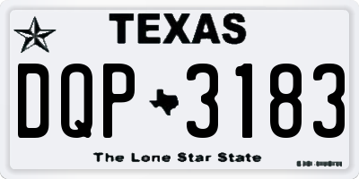 TX license plate DQP3183
