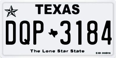 TX license plate DQP3184