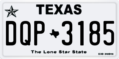 TX license plate DQP3185